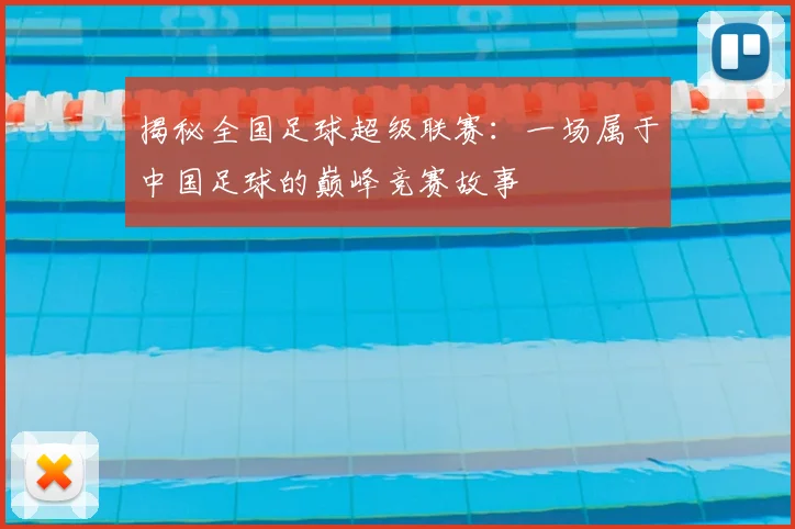 揭秘全国足球超级联赛：一场属于中国足球的巅峰竞赛故事